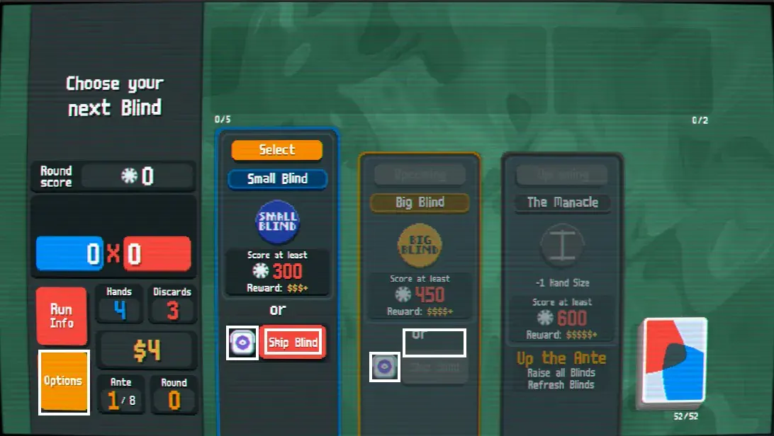 Screenshot di Balatro con alcuni dei bounding box evidenziati